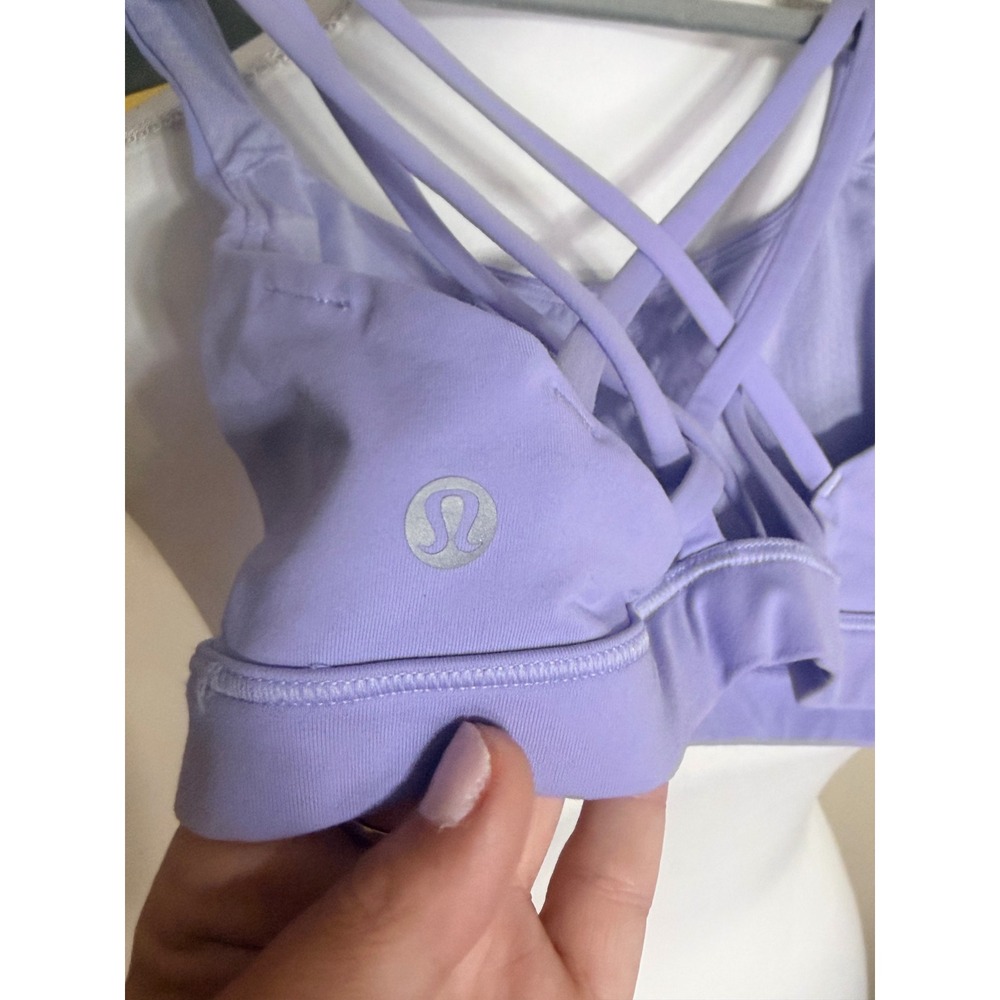 Lululemon Free To Be Wild Bra New York Skull Purple Strappy Yoga Sports Bra 4 - Picture 3 of 4
